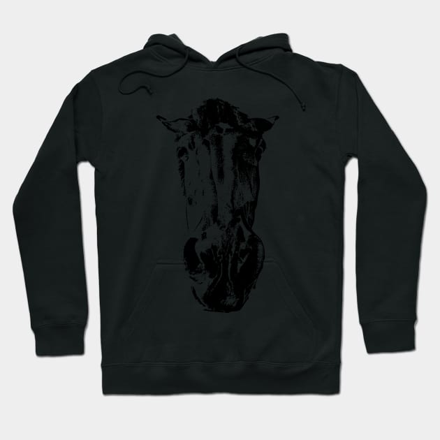 funny horse in black and white - horse head Hoodie by Hujer